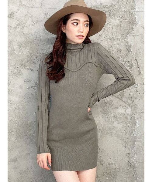 GYDA（ジェイダ）の「ベアデザインニットタイトワンピース（ワンピース・レディース・ベージュ/ブラック/オリーブ・FREE）」の11枚目の写真