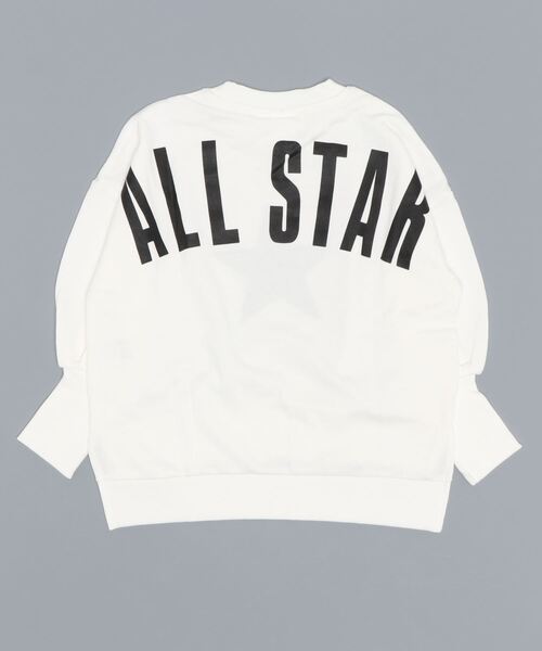 CONVERSE ALL STAR(コンバースオールスター)の「【キッズ】CONVERSE コンバース 裏毛ロングリブトレーナー(130~160cm)(スウェット・キッズ・ホワイト/ブラック・130/140/150/160)」の3枚目の写真