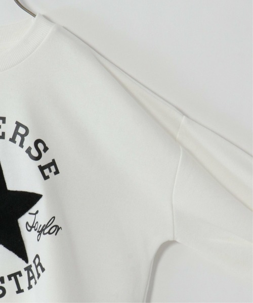CONVERSE ALL STAR(コンバースオールスター)の「【キッズ】CONVERSE コンバース 裏毛ロングリブトレーナー(130~160cm)(スウェット・キッズ・ホワイト/ブラック・130/140/150/160)」の6枚目の写真
