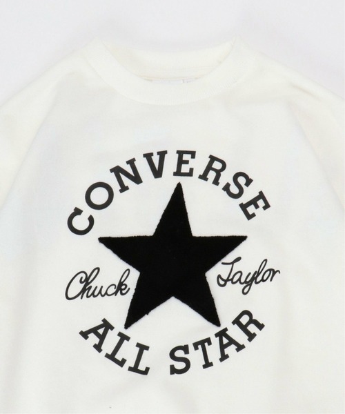 CONVERSE ALL STAR(コンバースオールスター)の「【キッズ】CONVERSE コンバース 裏毛ロングリブトレーナー(130~160cm)(スウェット・キッズ・ホワイト/ブラック・130/140/150/160)」の10枚目の写真