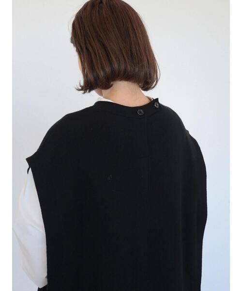 AMERICAN HOLIC（アメリカンホリック）の「バックボタンロングニットベスト（ベスト・レディース・ブラック/アイボリー・FREE）」の11枚目の写真