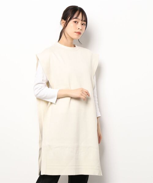 AMERICAN HOLIC（アメリカンホリック）の「バックボタンロングニットベスト（ベスト・レディース・ブラック/アイボリー・FREE）」の6枚目の写真