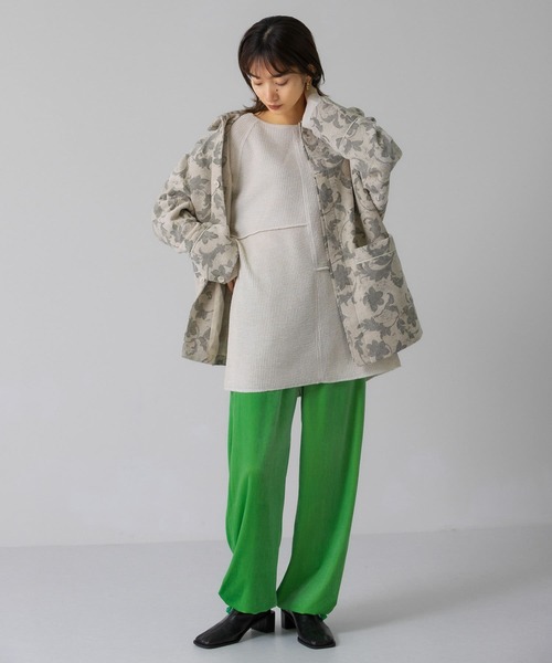 KBF（ケイビーエフ）の「パッチワークRIBチュニック（Tシャツ/カットソー・レディース・キャメル/ブラウン/オートミール・ONE）」の5枚目の写真