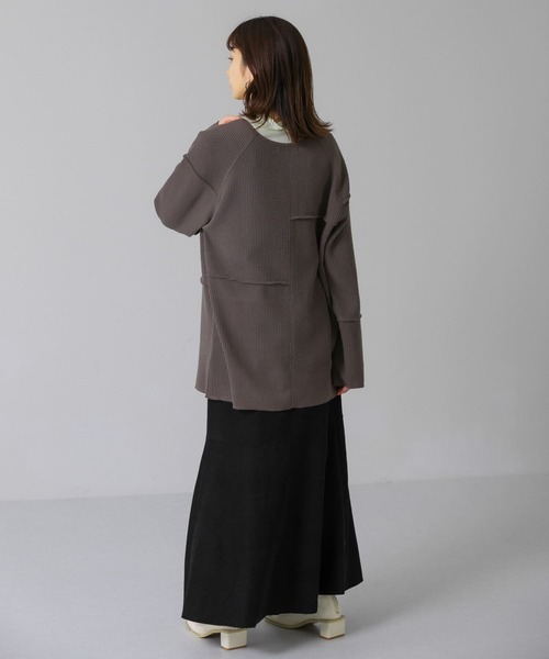 KBF（ケイビーエフ）の「パッチワークRIBチュニック（Tシャツ/カットソー・レディース・キャメル/ブラウン/オートミール・ONE）」の14枚目の写真