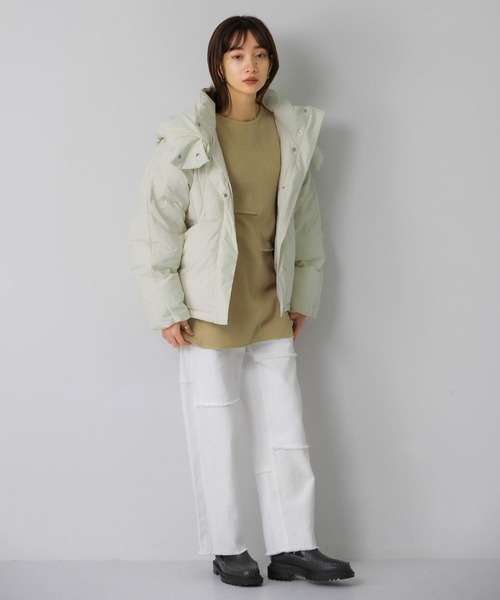 KBF（ケイビーエフ）の「パッチワークRIBチュニック（Tシャツ/カットソー・レディース・キャメル/ブラウン/オートミール・ONE）」の17枚目の写真