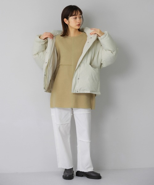 KBF（ケイビーエフ）の「パッチワークRIBチュニック（Tシャツ/カットソー・レディース・キャメル/ブラウン/オートミール・ONE）」の18枚目の写真