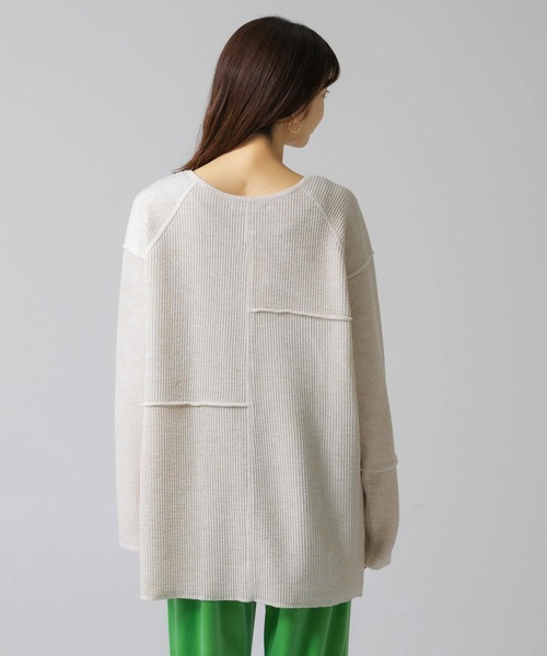 KBF（ケイビーエフ）の「パッチワークRIBチュニック（Tシャツ/カットソー・レディース・キャメル/ブラウン/オートミール・ONE）」の22枚目の写真