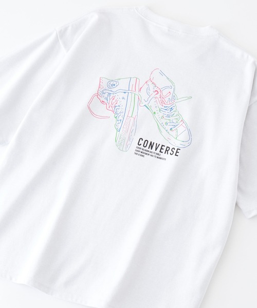 CONVERSE(コンバース)の「CONVERSE/コンバース オーバーサイズ ダブルフェイスメッシュ バックプリント 半袖Tシャツ(Tシャツ/カットソー・メンズ・ホワイト/ブラック/サックスブルー/グリーン/ホワイト系/ホワイト系1/ホワイト系2/ブラック系・M/L)」の4枚目の写真