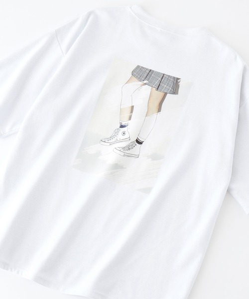 CONVERSE(コンバース)の「CONVERSE/コンバース オーバーサイズ ダブルフェイスメッシュ バックプリント 半袖Tシャツ(Tシャツ/カットソー・メンズ・ホワイト/ブラック/サックスブルー/グリーン/ホワイト系/ホワイト系1/ホワイト系2/ブラック系・M/L)」の2枚目の写真