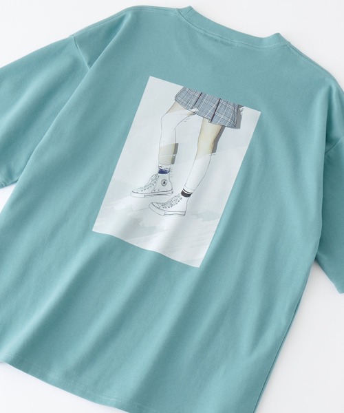 CONVERSE(コンバース)の「CONVERSE/コンバース オーバーサイズ ダブルフェイスメッシュ バックプリント 半袖Tシャツ(Tシャツ/カットソー・メンズ・ホワイト/ブラック/サックスブルー/グリーン/ホワイト系/ホワイト系1/ホワイト系2/ブラック系・M/L)」の8枚目の写真
