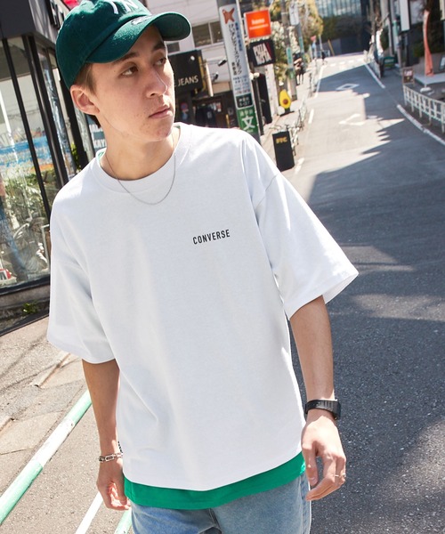 CONVERSE(コンバース)の「CONVERSE/コンバース オーバーサイズ ダブルフェイスメッシュ バックプリント 半袖Tシャツ(Tシャツ/カットソー・メンズ・ホワイト/ブラック/サックスブルー/グリーン/ホワイト系/ホワイト系1/ホワイト系2/ブラック系・M/L)」の11枚目の写真