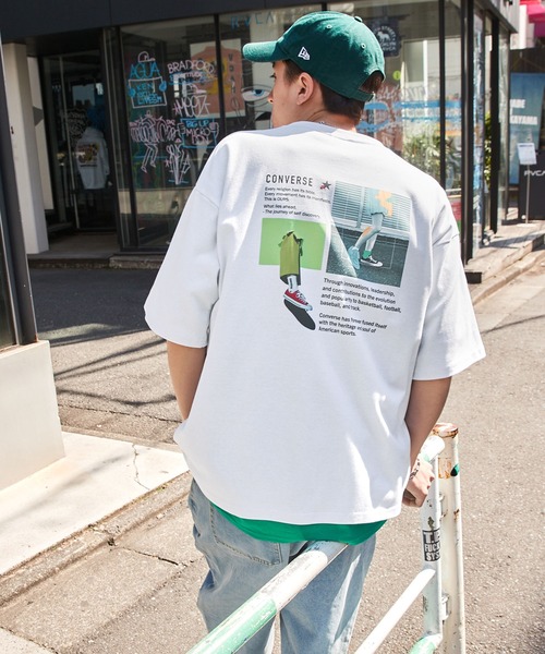 CONVERSE(コンバース)の「CONVERSE/コンバース オーバーサイズ ダブルフェイスメッシュ バックプリント 半袖Tシャツ(Tシャツ/カットソー・メンズ・ホワイト/ブラック/サックスブルー/グリーン/ホワイト系/ホワイト系1/ホワイト系2/ブラック系・M/L)」の13枚目の写真