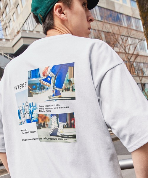 CONVERSE(コンバース)の「CONVERSE/コンバース オーバーサイズ ダブルフェイスメッシュ バックプリント 半袖Tシャツ(Tシャツ/カットソー・メンズ・ホワイト/ブラック/サックスブルー/グリーン/ホワイト系/ホワイト系1/ホワイト系2/ブラック系・M/L)」の17枚目の写真