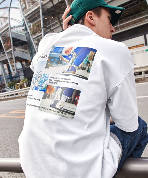 CONVERSE(コンバース)の「CONVERSE/コンバース オーバーサイズ ダブルフェイスメッシュ バックプリント 半袖Tシャツ(Tシャツ/カットソー・メンズ・ホワイト/ブラック/サックスブルー/グリーン/ホワイト系/ホワイト系1/ホワイト系2/ブラック系・M/L)」の18枚目の写真