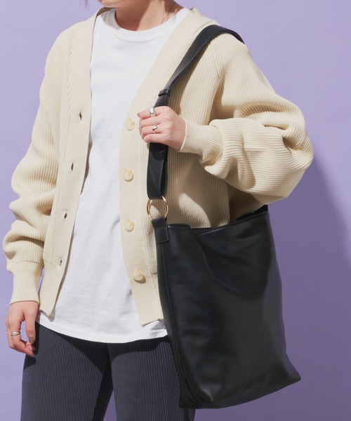 Aunt Marie's（アントマリーズ）の「シンプルリングワンハンドルショルダーバッグ / トートバッグ（トートバッグ・レディース・ブラウン/アイボリー/ブラック/ベージュ・FREE）」の5枚目の写真