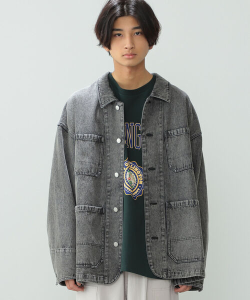 BeAMS DOT（ビームスドット）の「【WEB限定】BeAMS DOT / デニム カバーオール（ブルゾン・メンズ・ライトブルー/ブラック・MEDIUM/LARGE）」の3枚目の写真
