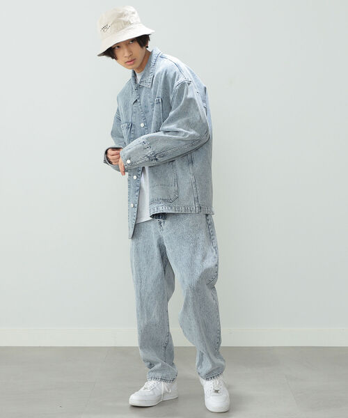 BeAMS DOT（ビームスドット）の「【WEB限定】BeAMS DOT / デニム カバーオール（ブルゾン・メンズ・ライトブルー/ブラック・MEDIUM/LARGE）」の7枚目の写真