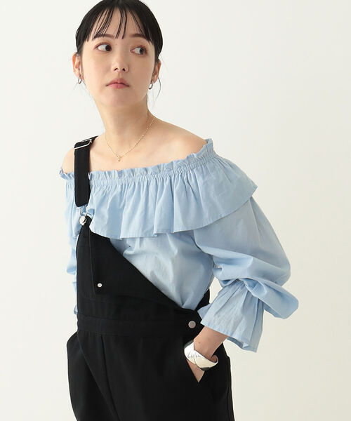 BeAMS DOT（ビームスドット）の「【WEB限定】BeAMS DOT / 2way ボリューム フリル襟ブラウス（シャツ/ブラウス・レディース・ホワイト/ブルー系その他/ブラウン系その他4・FREE）」の6枚目の写真