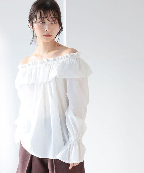 BeAMS DOT（ビームスドット）の「【WEB限定】BeAMS DOT / 2way ボリューム フリル襟ブラウス（シャツ/ブラウス・レディース・ホワイト/ブルー系その他/ブラウン系その他4・FREE）」の9枚目の写真