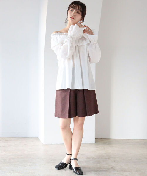 BeAMS DOT（ビームスドット）の「【WEB限定】BeAMS DOT / 2way ボリューム フリル襟ブラウス（シャツ/ブラウス・レディース・ホワイト/ブルー系その他/ブラウン系その他4・FREE）」の10枚目の写真