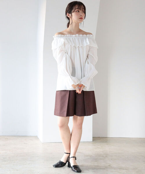 BeAMS DOT（ビームスドット）の「【WEB限定】BeAMS DOT / 2way ボリューム フリル襟ブラウス（シャツ/ブラウス・レディース・ホワイト/ブルー系その他/ブラウン系その他4・FREE）」の11枚目の写真