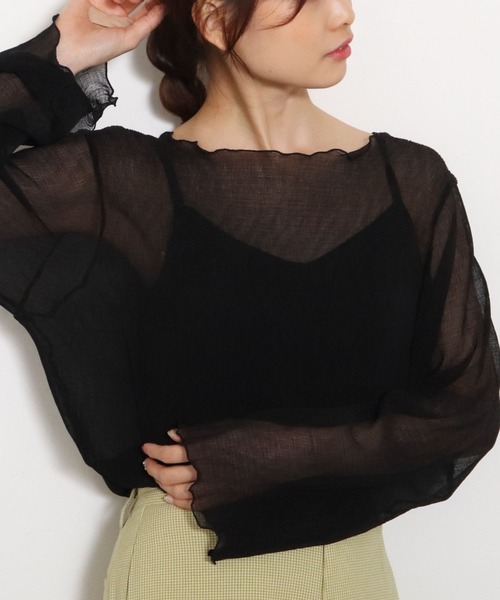 archives(アルシーヴ)の「シアー楊柳ブラウス(Tシャツ/カットソー・レディース・アイボリー/ブルーグレー/ミント/イエロー/ブラック・MEDIUM)」の1枚目の写真