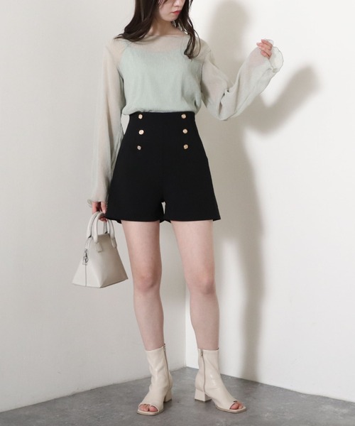 archives(アルシーヴ)の「シアー楊柳ブラウス(Tシャツ/カットソー・レディース・アイボリー/ブルーグレー/ミント/イエロー/ブラック・MEDIUM)」の22枚目の写真