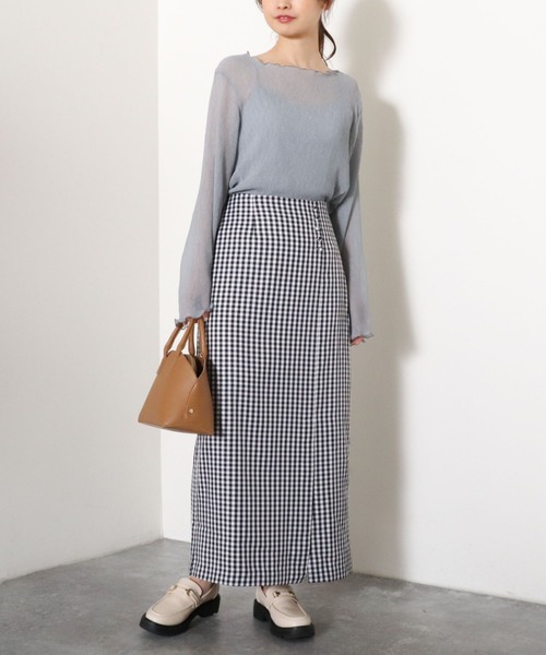 archives(アルシーヴ)の「シアー楊柳ブラウス(Tシャツ/カットソー・レディース・アイボリー/ブルーグレー/ミント/イエロー/ブラック・MEDIUM)」の11枚目の写真