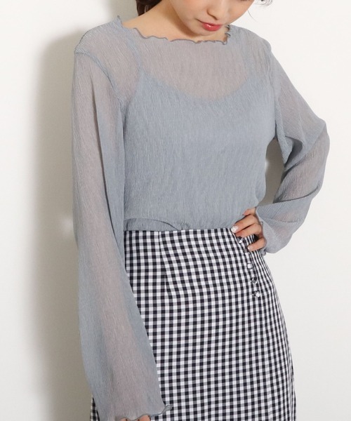 archives(アルシーヴ)の「シアー楊柳ブラウス(Tシャツ/カットソー・レディース・アイボリー/ブルーグレー/ミント/イエロー/ブラック・MEDIUM)」の17枚目の写真