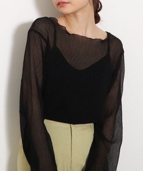 archives(アルシーヴ)の「シアー楊柳ブラウス(Tシャツ/カットソー・レディース・アイボリー/ブルーグレー/ミント/イエロー/ブラック・MEDIUM)」の21枚目の写真