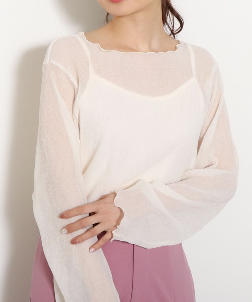 archives(アルシーヴ)の「シアー楊柳ブラウス(Tシャツ/カットソー・レディース・アイボリー/ブルーグレー/ミント/イエロー/ブラック・MEDIUM)」の15枚目の写真