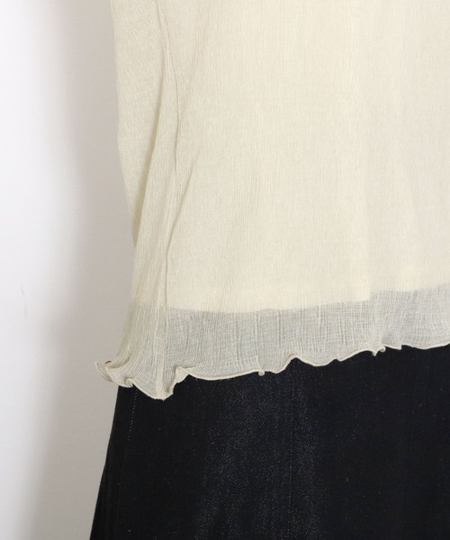 archives(アルシーヴ)の「シアー楊柳ブラウス(Tシャツ/カットソー・レディース・アイボリー/ブルーグレー/ミント/イエロー/ブラック・MEDIUM)」の10枚目の写真