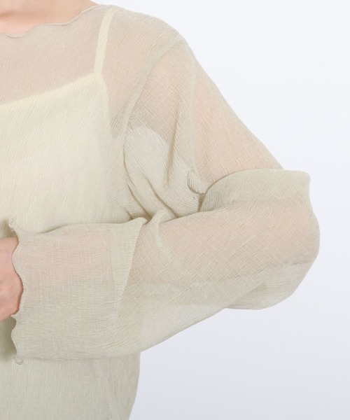 archives(アルシーヴ)の「シアー楊柳ブラウス(Tシャツ/カットソー・レディース・アイボリー/ブルーグレー/ミント/イエロー/ブラック・MEDIUM)」の18枚目の写真