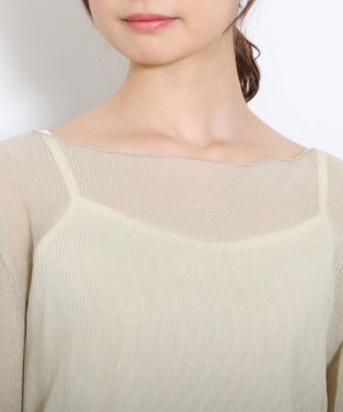 archives(アルシーヴ)の「シアー楊柳ブラウス(Tシャツ/カットソー・レディース・アイボリー/ブルーグレー/ミント/イエロー/ブラック・MEDIUM)」の12枚目の写真