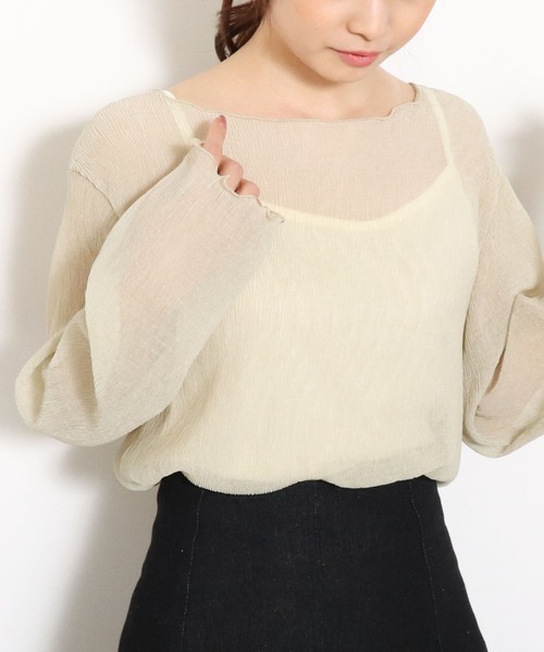 archives(アルシーヴ)の「シアー楊柳ブラウス(Tシャツ/カットソー・レディース・アイボリー/ブルーグレー/ミント/イエロー/ブラック・MEDIUM)」の14枚目の写真