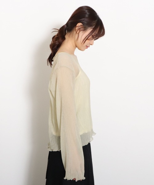 archives(アルシーヴ)の「シアー楊柳ブラウス(Tシャツ/カットソー・レディース・アイボリー/ブルーグレー/ミント/イエロー/ブラック・MEDIUM)」の8枚目の写真