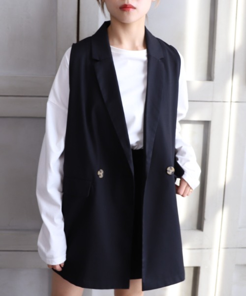 アイボリー・ブラック キルティングロングベスト 楽天市場】【SALE！40%OFF】ル グラジック le glazik
