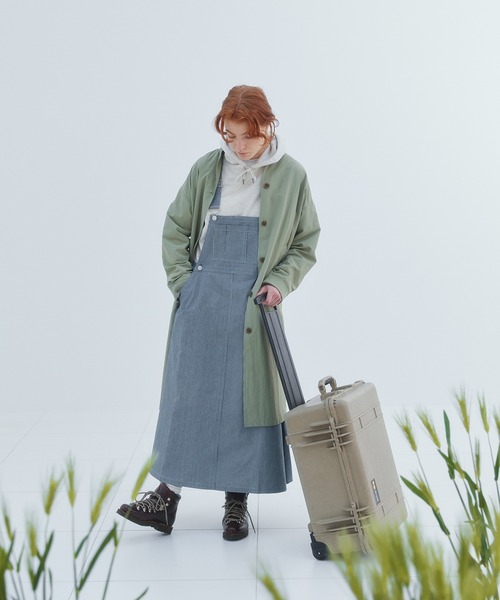 EDIT Gris（エディットグリ）の「ヒッコリーサロペットスカート（サロペット/オーバーオール・レディース・ホワイト/ブラック・FREE）」の20枚目の写真