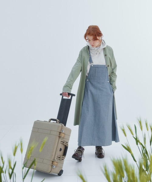 EDIT Gris（エディットグリ）の「ヒッコリーサロペットスカート（サロペット/オーバーオール・レディース・ホワイト/ブラック・FREE）」の19枚目の写真