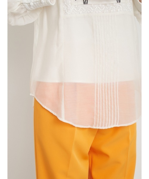 LILY BROWN（リリーブラウン）の「チャイナディティールトップス（シャツ/ブラウス・レディース・ブラック/ライム/オフホワイト・FREE）」の12枚目の写真