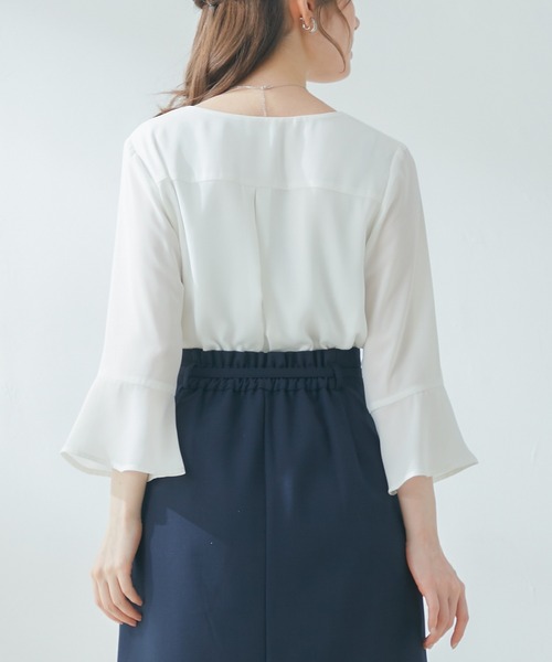 Honeys（ハニーズ）の「前タックトップス（シャツ/ブラウス・レディース・ホワイト/グリーン/ホワイト系その他/ブラック系その他/ピンク系その他・LL/S/M/L）」の10枚目の写真