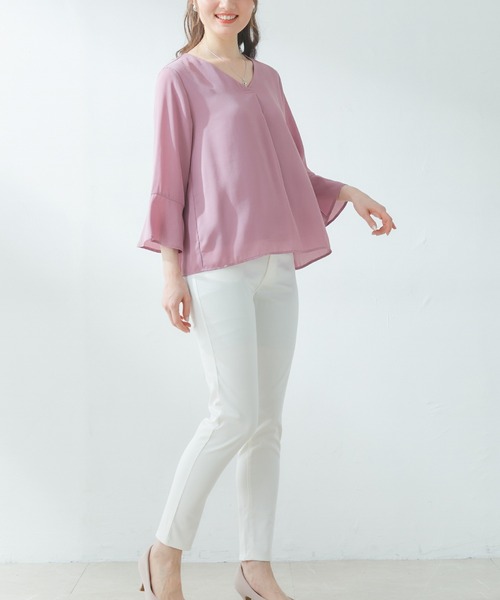 Honeys（ハニーズ）の「前タックトップス（シャツ/ブラウス・レディース・ホワイト/グリーン/ホワイト系その他/ブラック系その他/ピンク系その他・LL/S/M/L）」の20枚目の写真