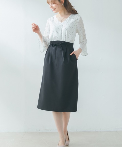 Honeys（ハニーズ）の「前タックトップス（シャツ/ブラウス・レディース・ホワイト/グリーン/ホワイト系その他/ブラック系その他/ピンク系その他・LL/S/M/L）」の17枚目の写真