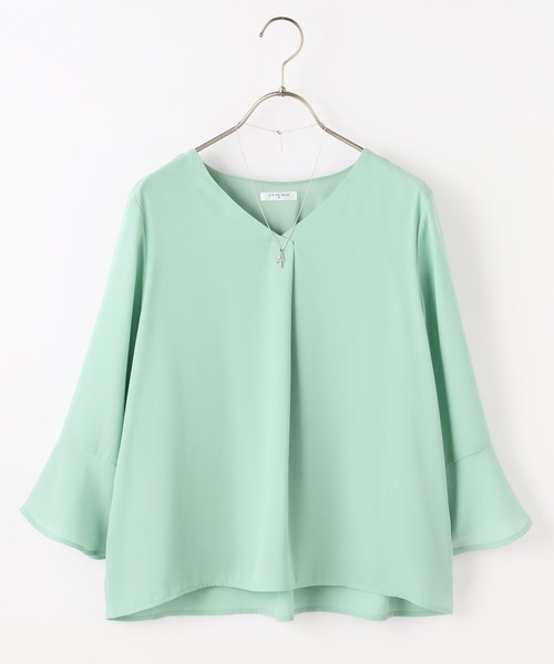 Honeys（ハニーズ）の「前タックトップス（シャツ/ブラウス・レディース・ホワイト/グリーン/ホワイト系その他/ブラック系その他/ピンク系その他・LL/S/M/L）」の19枚目の写真