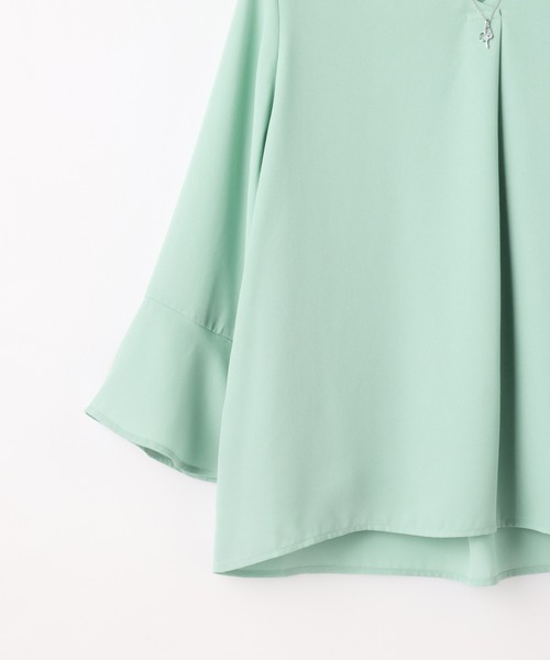 Honeys（ハニーズ）の「前タックトップス（シャツ/ブラウス・レディース・ホワイト/グリーン/ホワイト系その他/ブラック系その他/ピンク系その他・LL/S/M/L）」の15枚目の写真