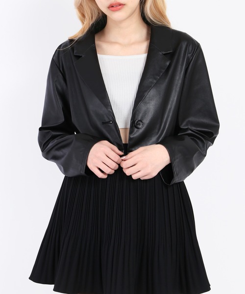 WC（ダブル シー）の「ショートテーラードジャケット（テーラードジャケット・レディース・ブラック系その他/ブラック/ライトパープル・FREE）」の3枚目の写真