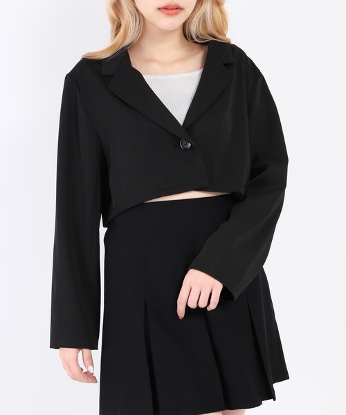 WC（ダブル シー）の「ショートテーラードジャケット（テーラードジャケット・レディース・ブラック系その他/ブラック/ライトパープル・FREE）」の2枚目の写真