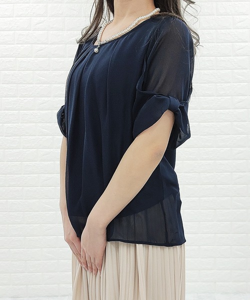 セール】シフォンブラウス 半袖（シャツ/ブラウス）｜Lace