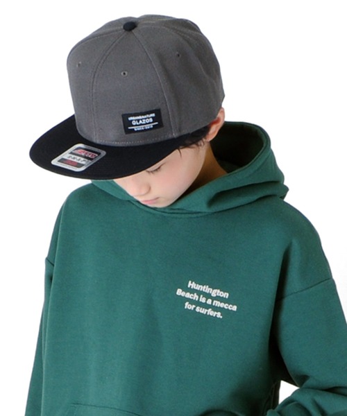 GLAZOS(グラソス)の「ネーム付き配色フラットツイルキャップ(キャップ・キッズ・ブラック/パープル/レッド・フリー)」の2枚目の写真