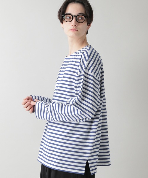 RAGEBLUE(レイジブルー)の「マリンボーダービッグロンT/270803(Tシャツ/カットソー・メンズ・ホワイト/ネイビー・MEDIUM/LARGE)」の5枚目の写真